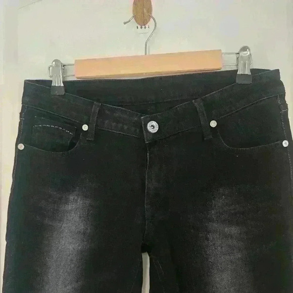 P7457 brappers black and ash sunblasted skinny jeans size xl /29in - Picture 2 of 7